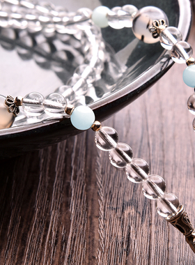 泰国高端天然白水晶925银佛牌链