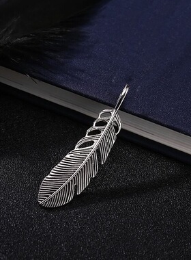 百搭钛钢链子嘻哈项链男羽毛配件个性网红吊坠蹦迪毛衣链配饰吊坠