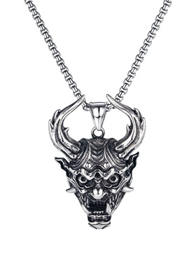 欧美复古个性不锈钢地狱恶魔项链吊坠 潮流男士嘻哈朋克钛钢饰品