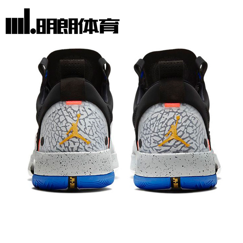 Air Jordan 34 Low PF AJ34 爆裂纹涂鸦黑白蝉翼篮球鞋CZ7745-008 - 图2