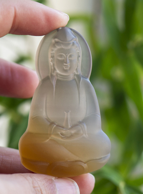 天然红玛瑙观音吊坠本命年礼饰品