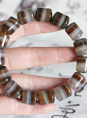 天然红黑玛瑙手链天地阴阳老型直切一线药师珠天眼天珠闺蜜民族风