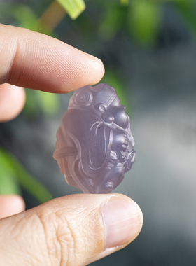 天然玛瑙帝王紫五路财神吊坠