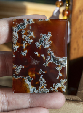 红油水草玛瑙方平安无事牌吊坠