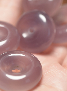 天然玛瑙平安扣帝王紫面包圈古风