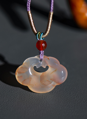 龙纹玛瑙祥云如意吊坠毛衣链