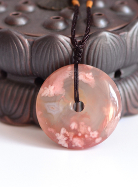 樱花玛瑙马达加斯加玉髓毛衣项链