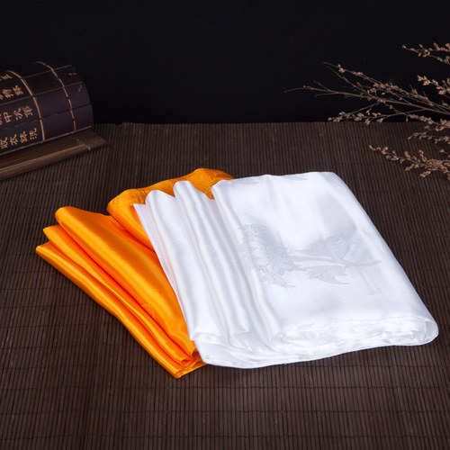 藏族哈达 藏族饰品 吉祥 演出加厚白色暗花西藏挂饰一条包邮 - 图0