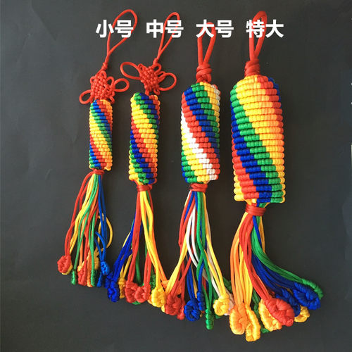 哈达藏族饰品吉祥五色金刚结车挂件手工编织件摆件挂饰西藏保平安 - 图0