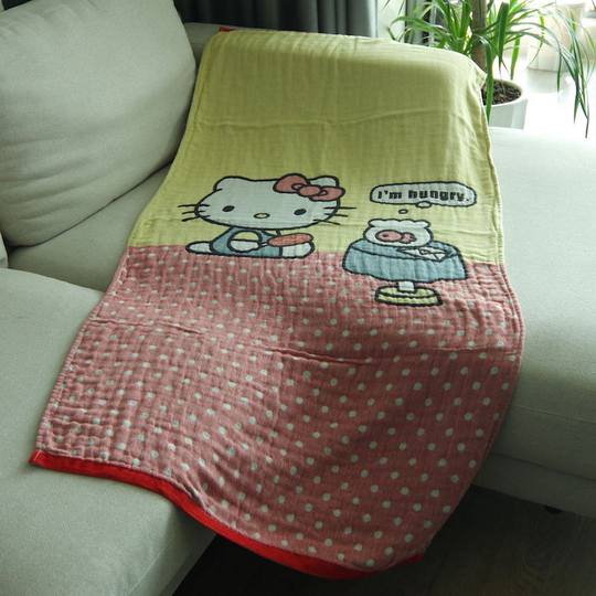 Pure cotton gauze bath towel cute cartoon multifunctional blanket summer blanket sofa towel car blanket 80*160cm