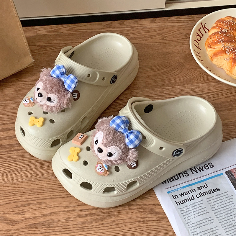 踩屎感可爱厚底增高洞洞鞋女款夏季外穿居家包头软底防滑凉鞋秋千,淘宝优惠券,粉丝福利购,淘宝优惠卷