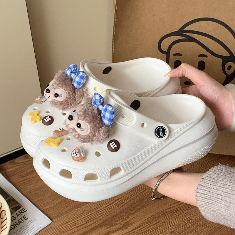 踩屎感可爱厚底增高洞洞鞋女款夏季外穿居家包头软底防滑凉鞋秋千,淘宝优惠券,粉丝福利购,淘宝优惠卷