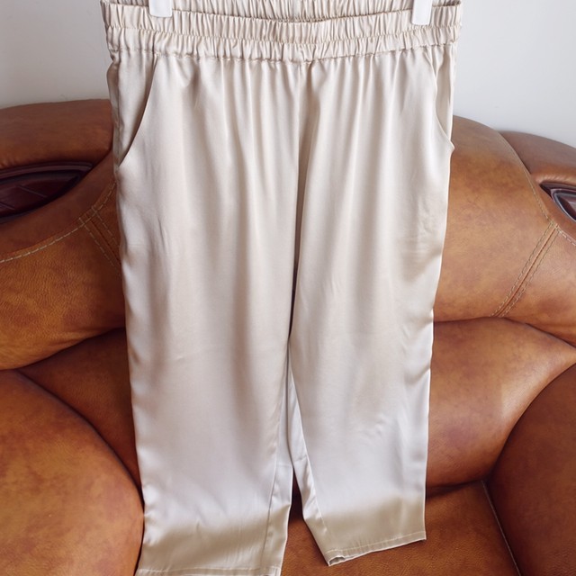 Mulberry silk versatile high-waisted cone-shaped eight-point foot pants