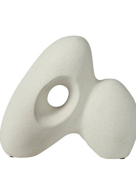 现代极简白色异形几何陶瓷摆件样板房客厅书房酒店装饰抽象工艺品