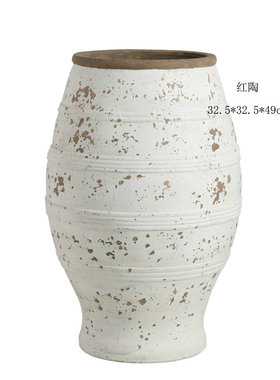 现代简约创意复古做旧花瓶摆件样板间客厅电视柜酒店民宿软装饰品