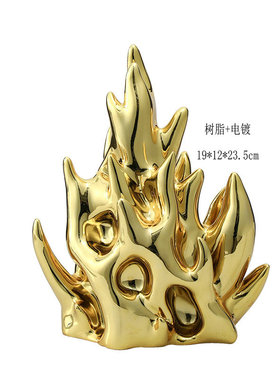 新中式古风抽象艺术古银马树脂摆件样板间酒店餐厅电视柜工艺品
