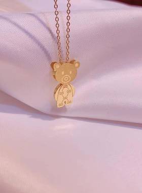 钢合金十字链女生卡通小动物项链