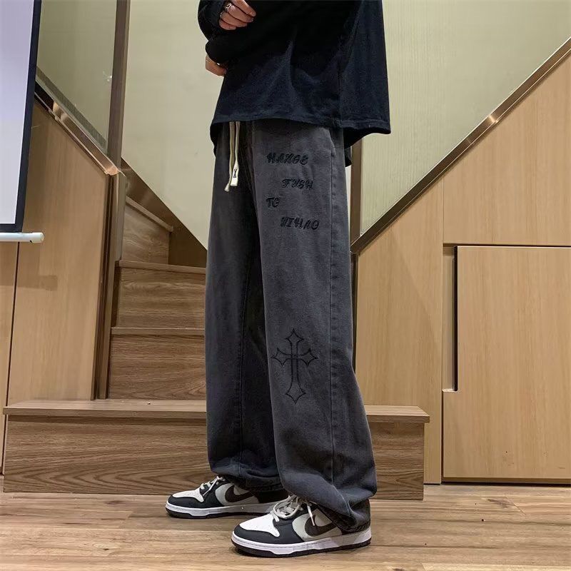 2022秋冬季美式复古中大童直筒阔腿牛仔裤百搭学生男女童长裤ins,淘宝优惠券,粉丝福利购,淘宝优惠卷