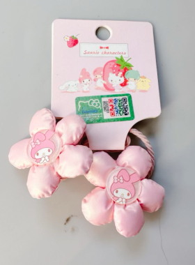 满38元包邮HelloKitty三丽鸥发饰立体花朵对夹刘海夹发卡发圈皮筋