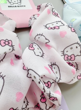 满38元包邮hellokitty正品头饰雪纺发圈大肠圈清新头绳扎马尾发绳
