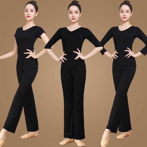 舞蹈练功服女成人莫代尔跳舞衣形体服长短袖服装春夏季新款现代舞 - 图0