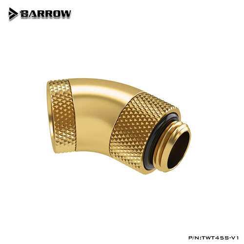 Barrow G1/4 45度 双旋转转接座 旋转弯头 TWT45S-V1  亮银 银色 - 图1