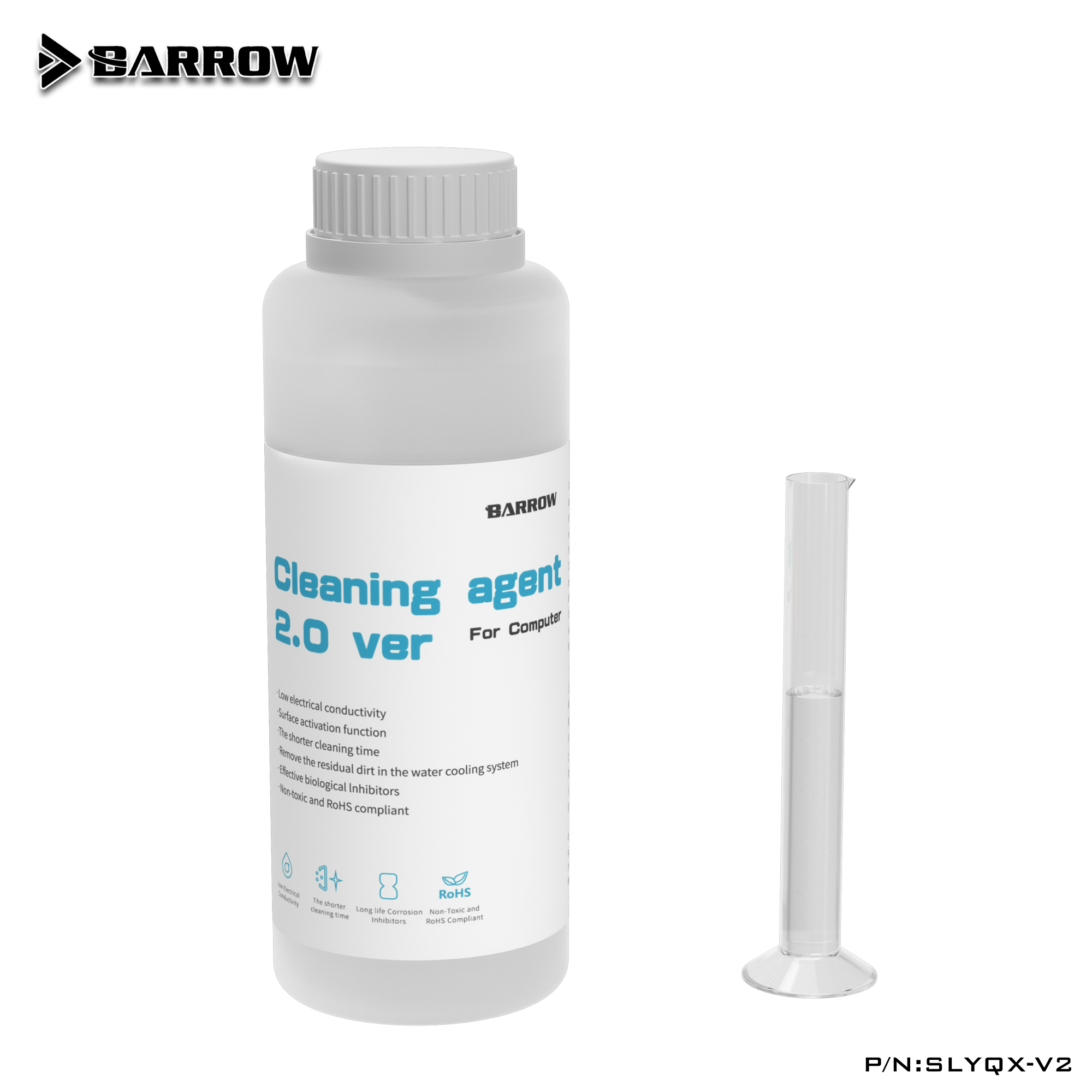 Barrow PC水冷排 耐用专用抑菌清洗剂 去氧化物沉淀剂 SLYQX-V2 - 图0