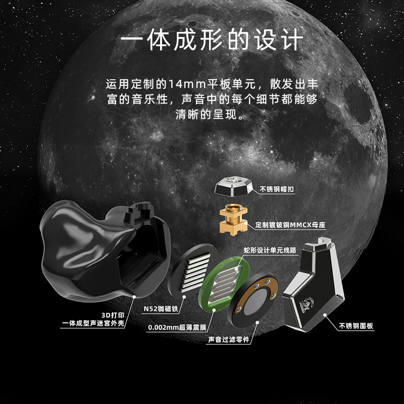 CAMPFIRE AUDIO ALO SUPERMOON清晖平板单元定制公模HiFi耳机-图1