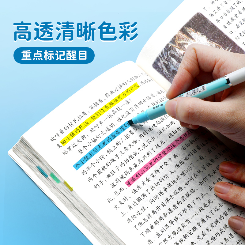 可擦荧光笔学生用荧光标记笔记号笔彩色划重点手帐账专用笔多色淡色系高颜值做笔记用可以擦掉的萤笔光彩色笔-图2