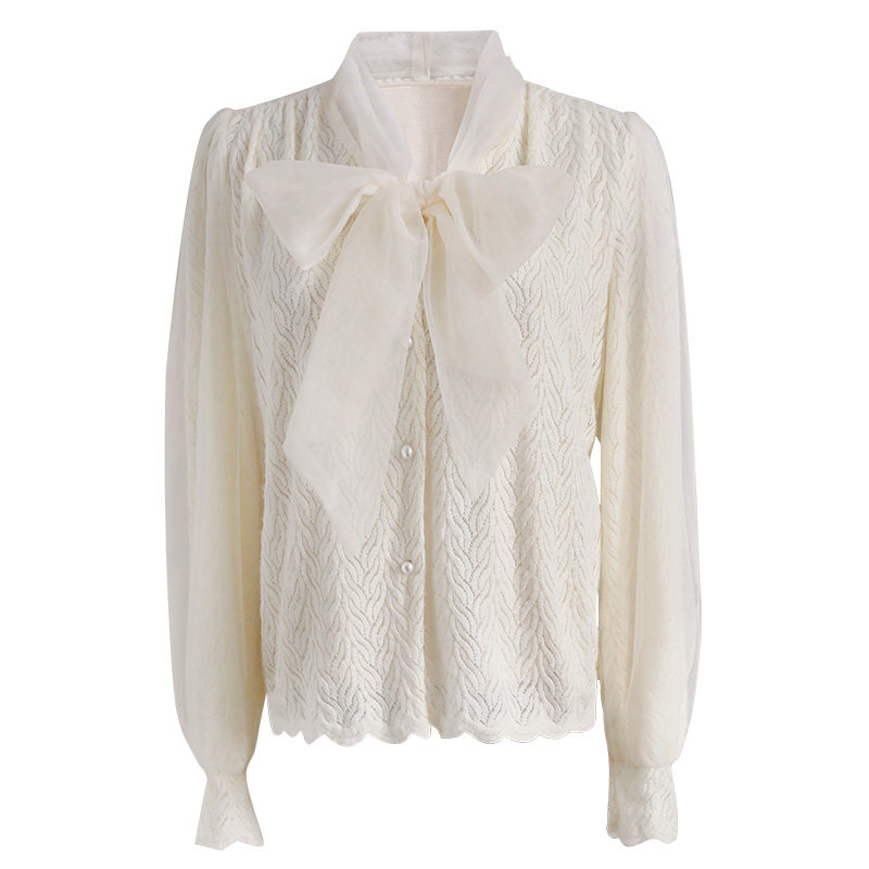 粉红大布娃娃新款气质网纱蕾丝衬衫 粉红大布娃娃蕾丝衫/雪纺衫