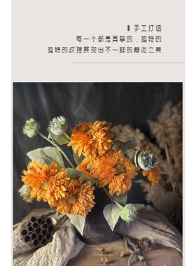复古新中式手工陶罐粗陶花盆侘寂风做旧干花插花摆件陶瓶多肉花盆