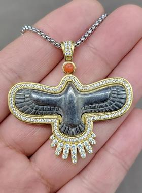 男女黄铜白铜大鹏鸟吊坠