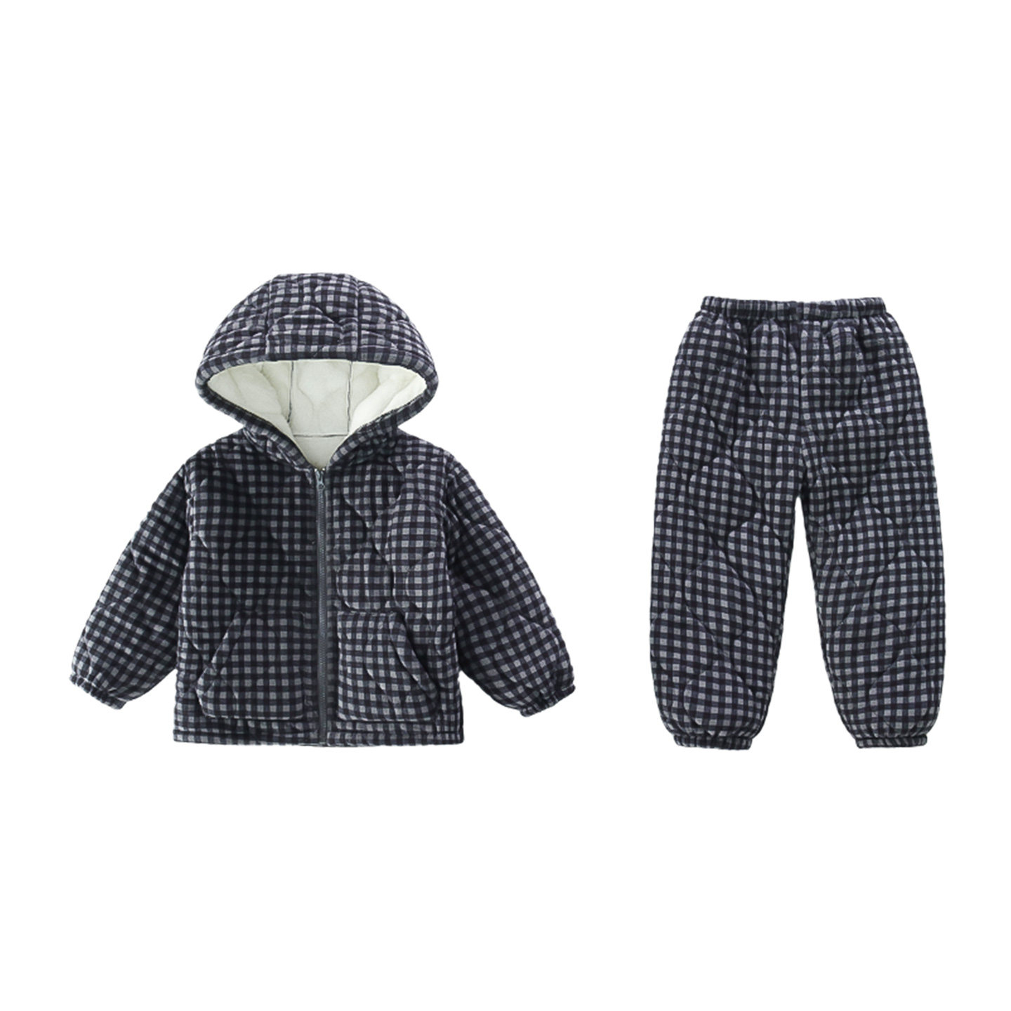 男童冬季法兰绒三层连帽睡衣套装宝宝冬款加绒加厚儿童保暖家居服,淘宝优惠券,粉丝福利购,淘宝优惠卷