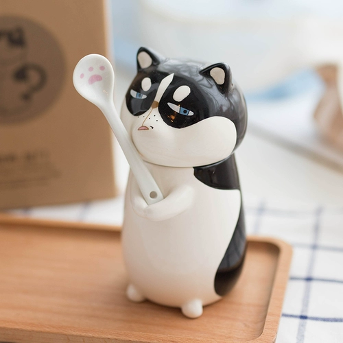 Семья живота Супер милая животная кошка Шиба Ину милая керамическая водяная чашка творческая мультипликационная кружка с крышкой