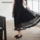 Bagpipe 2025 summer style ໃຫມ່ drapey slimming skirt ແອວສູງທີ່ກວມເອົາທ້ອງແລະເບິ່ງ slimming A-line skirt ສິ້ນຂະຫນາດນ້ອຍ