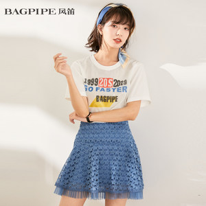 BAGPIPE/风笛2020新款夏季女士弹力蕾丝半身裙网纱碎花短裙92626