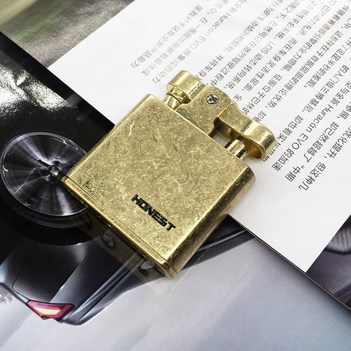 百诚HONEST清辉锌合金煤油打火机清悦木壳个性创意点火磕头机礼品 - 图1