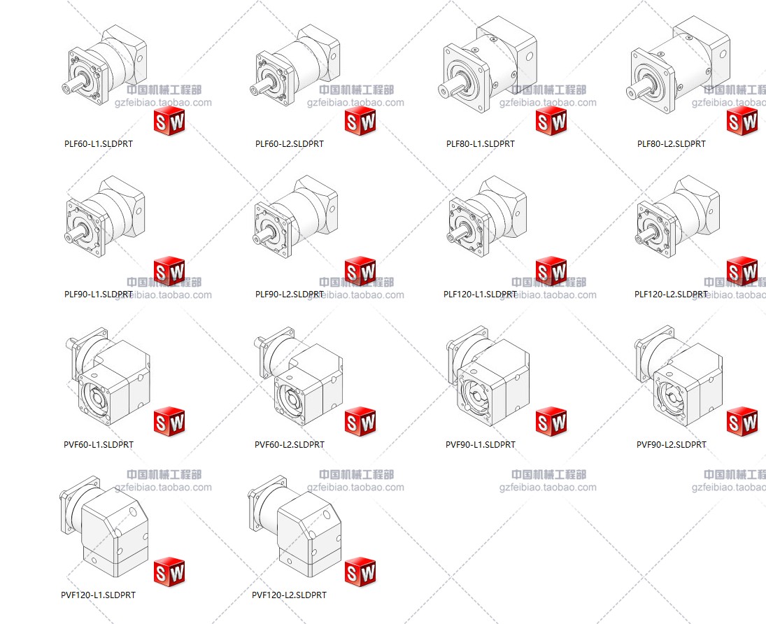 行星减速机3D模型直角型直连型STEP/Solidworks机械设计用零件图 - 图0