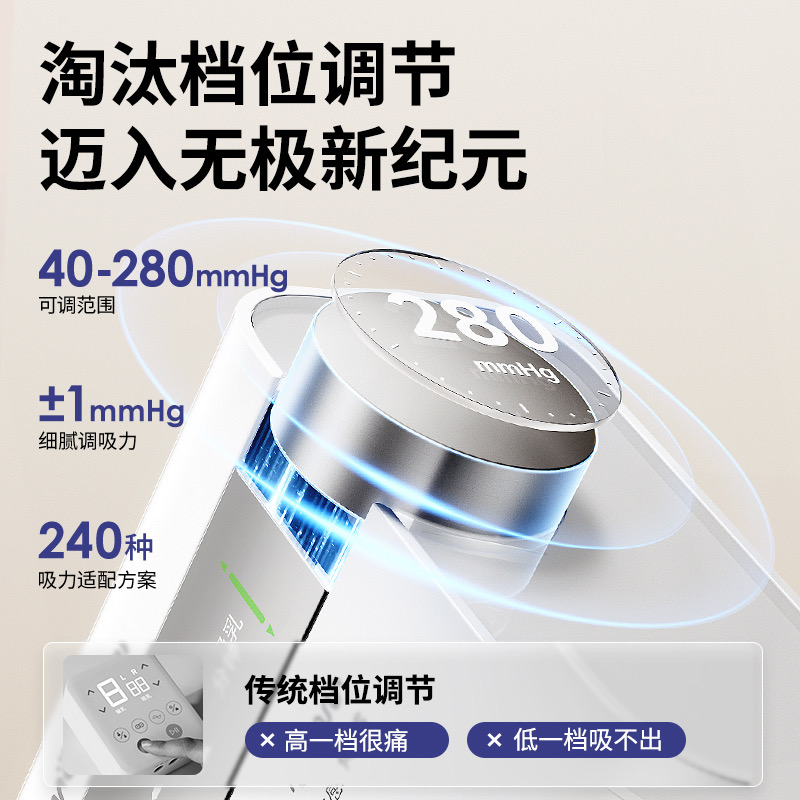 SnowBear小白熊双边吸奶器电动免手扶静音全自动挤奶便携无极调节