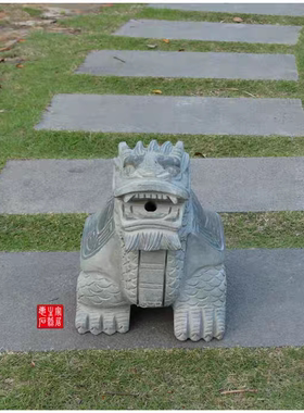 石雕龙龟摆件石头青石雕刻龙头龟霸下赑屃家用阳台柜台石龙龟