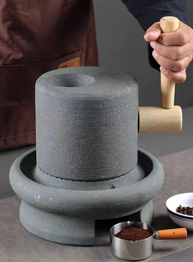 手摇石磨咖啡磨豆机青石手动磨碎机咖啡研磨器天家用店铺款式手工
