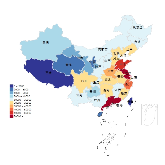 中国各省市区域分布热力图智能图表一键生成Excel表格模板各地 - 图1