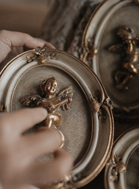 树脂小天使墙面装饰乡村相框摆台