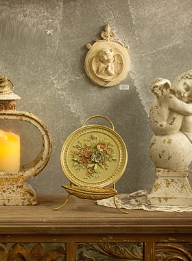 铁装饰怀旧复古做旧羽毛展盘置物陈列架书房送礼桌面纯手工花鸟