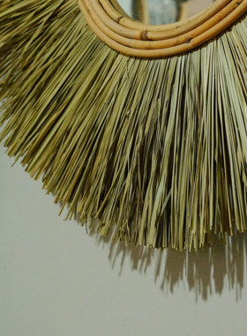 北欧手工草编太阳镜壁挂62*62cm
