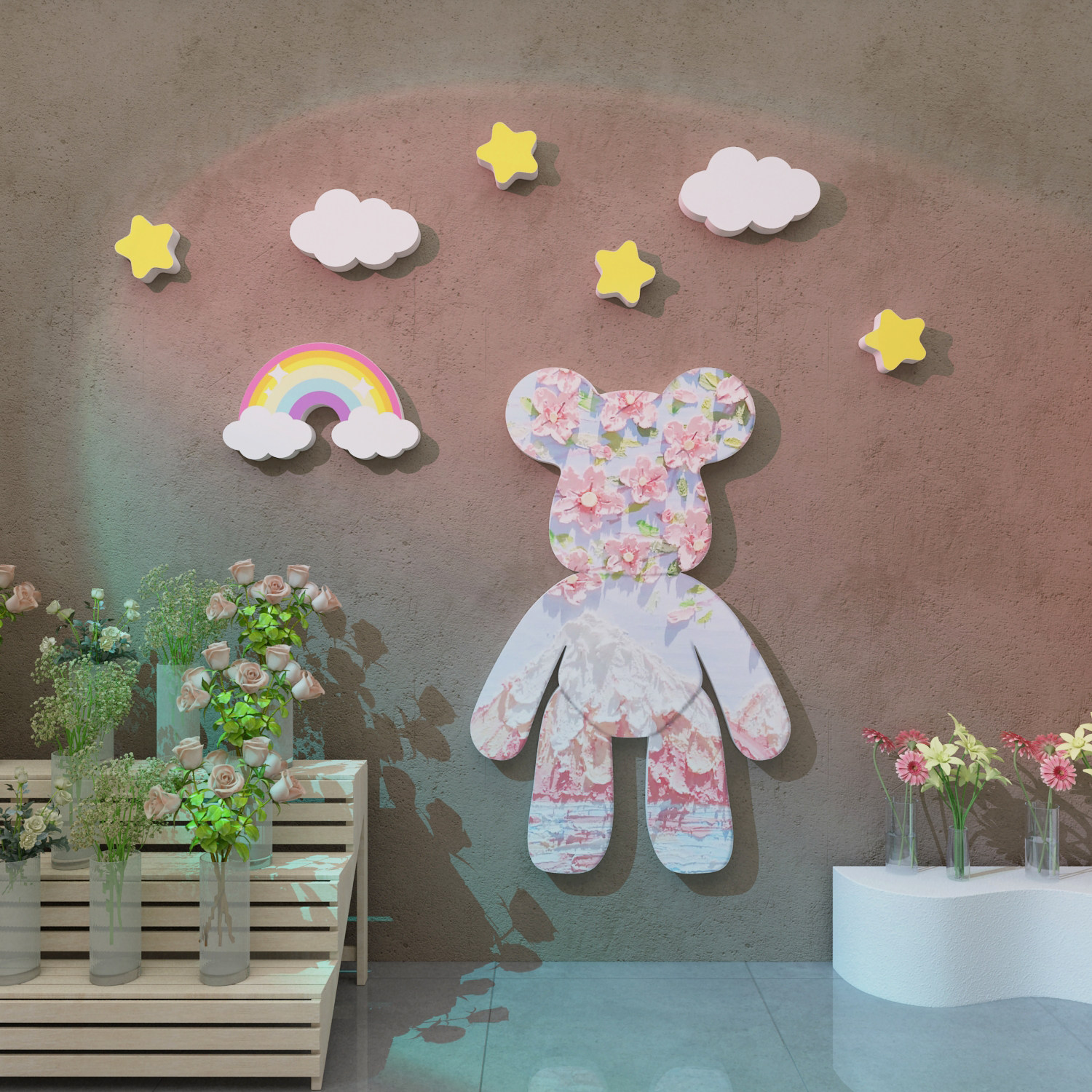 儿童房间布置装饰公主床头画女孩卧室墙面用品云朵3d立体亚克力贴,淘宝优惠券,粉丝福利购,淘宝优惠卷