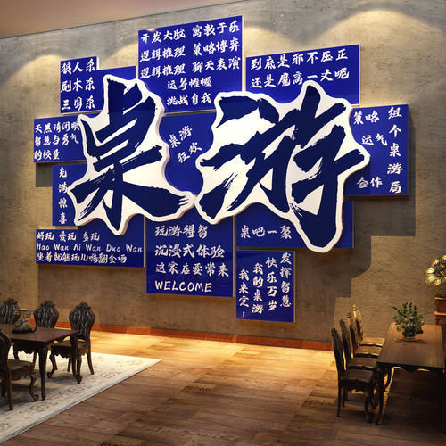 网红剧本杀店墙面装饰狼人杀桌游房间推理室布置海报场背景壁贴纸 - 图2