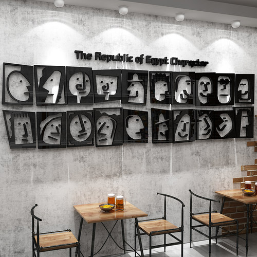 网红小清酒吧馆墙面装饰品场景氛围布置工业风咖啡厅背景墙壁摆件 - 图2