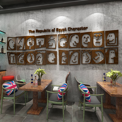 网红小清酒吧馆墙面装饰品场景氛围布置工业风咖啡厅背景墙壁摆件 - 图3