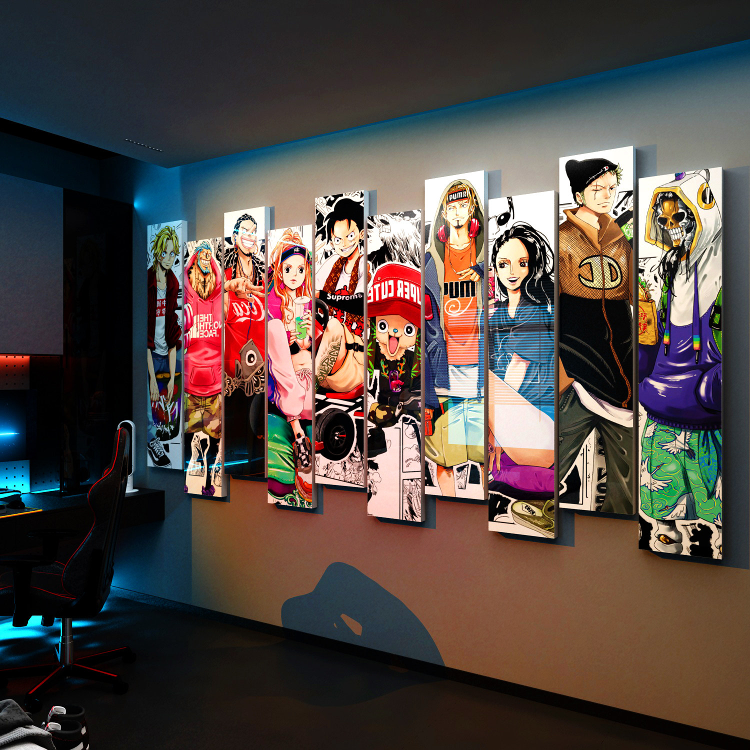 网红电竞房间挂画布置装饰海贼王海报墙面贴纸画二次元氛围背景板,淘宝优惠券,粉丝福利购,淘宝优惠卷